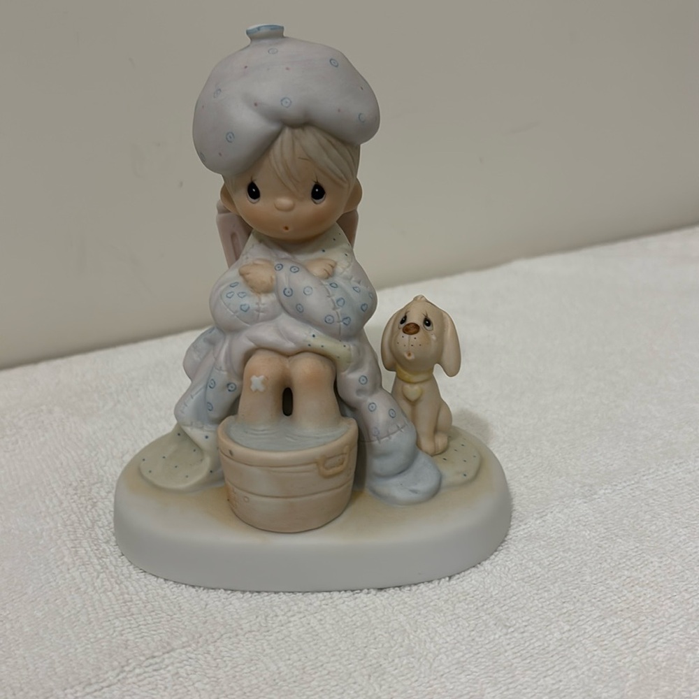 Precious Moments God Is Watching Over You 1981 Jonathan And David Figurine E7163